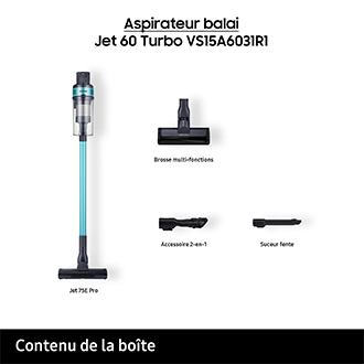 Jet 60 Turbo Aspirateur balai 1 brosse Menthe 150 AW Menthe