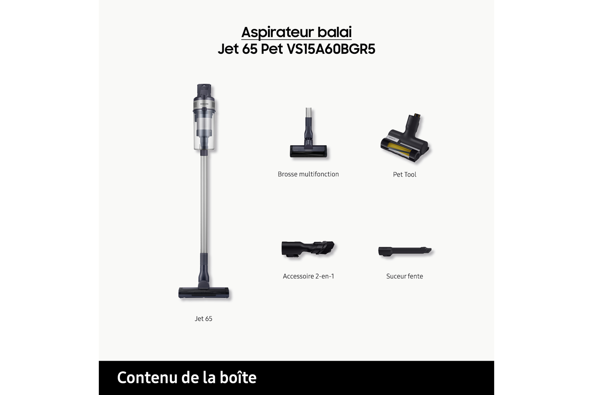 Jet 65 Pet Aspirateur balai 2 brosses Argent 150 AW Design Argent / Filtre Argent