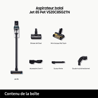 Jet 85 Pet Aspirateur balai 2 brosses Vert 210 AW Vert