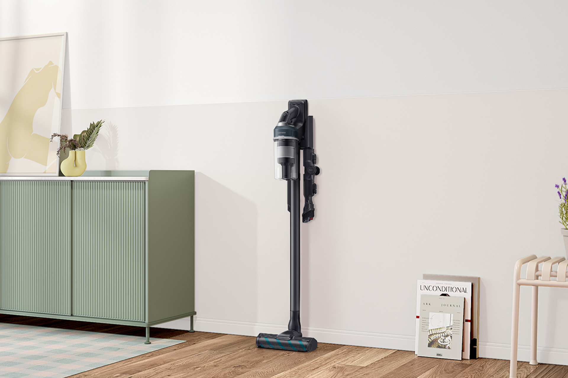 Jet 85 Complete Aspirateur balai 3 brosses Bleu 210 AW Design Noir / Filtre Bleu nuit