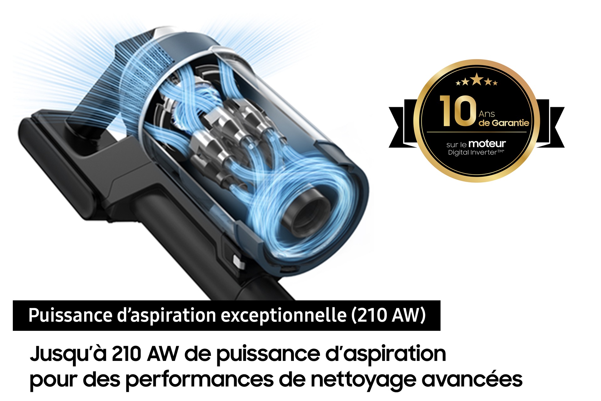 Jet 85 Pro Aspirateur balai 3 brosses Bleu 210 AW R-Side Blue 