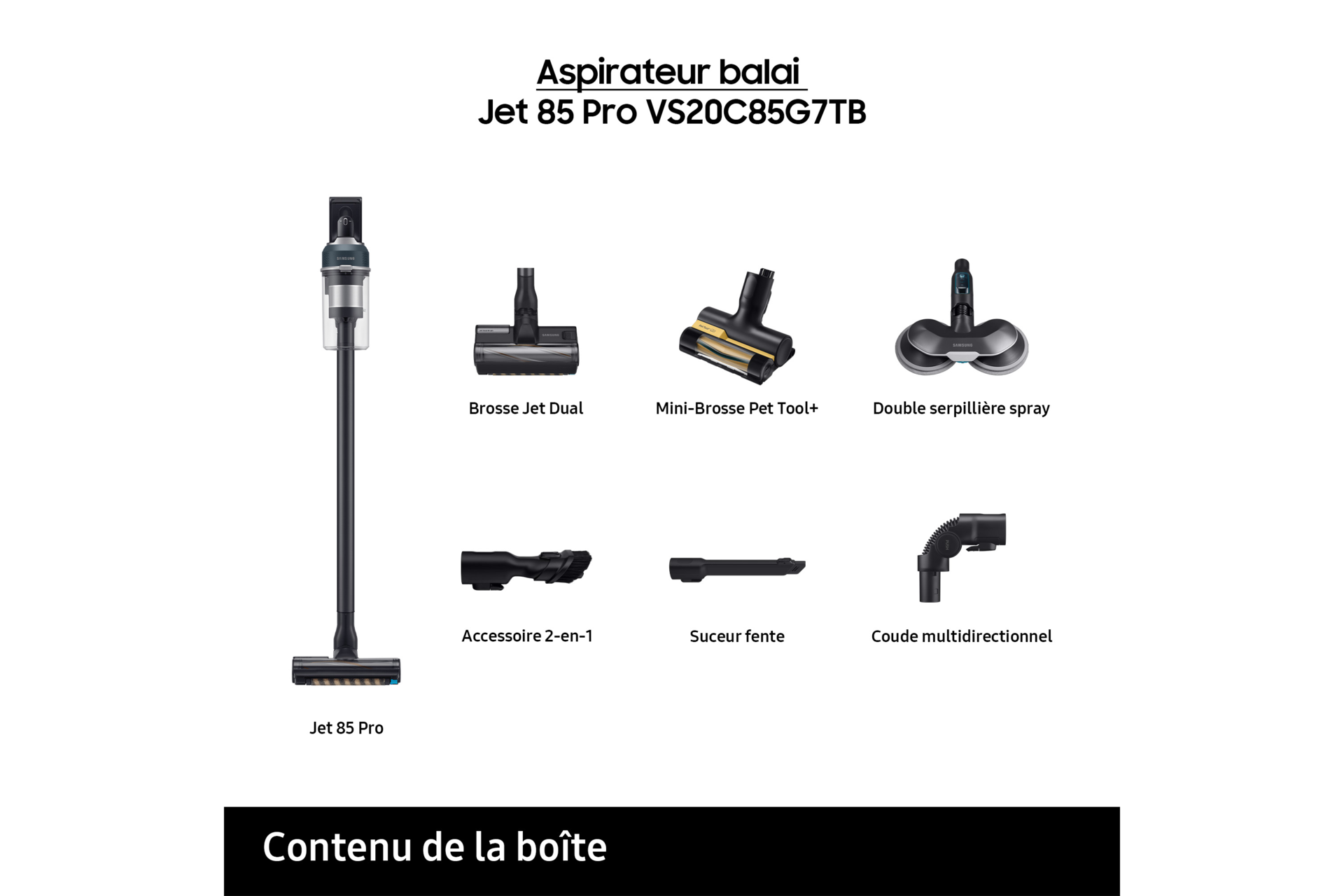 Jet 85 Pro Aspirateur balai 3 brosses Bleu 210 AW Bleu