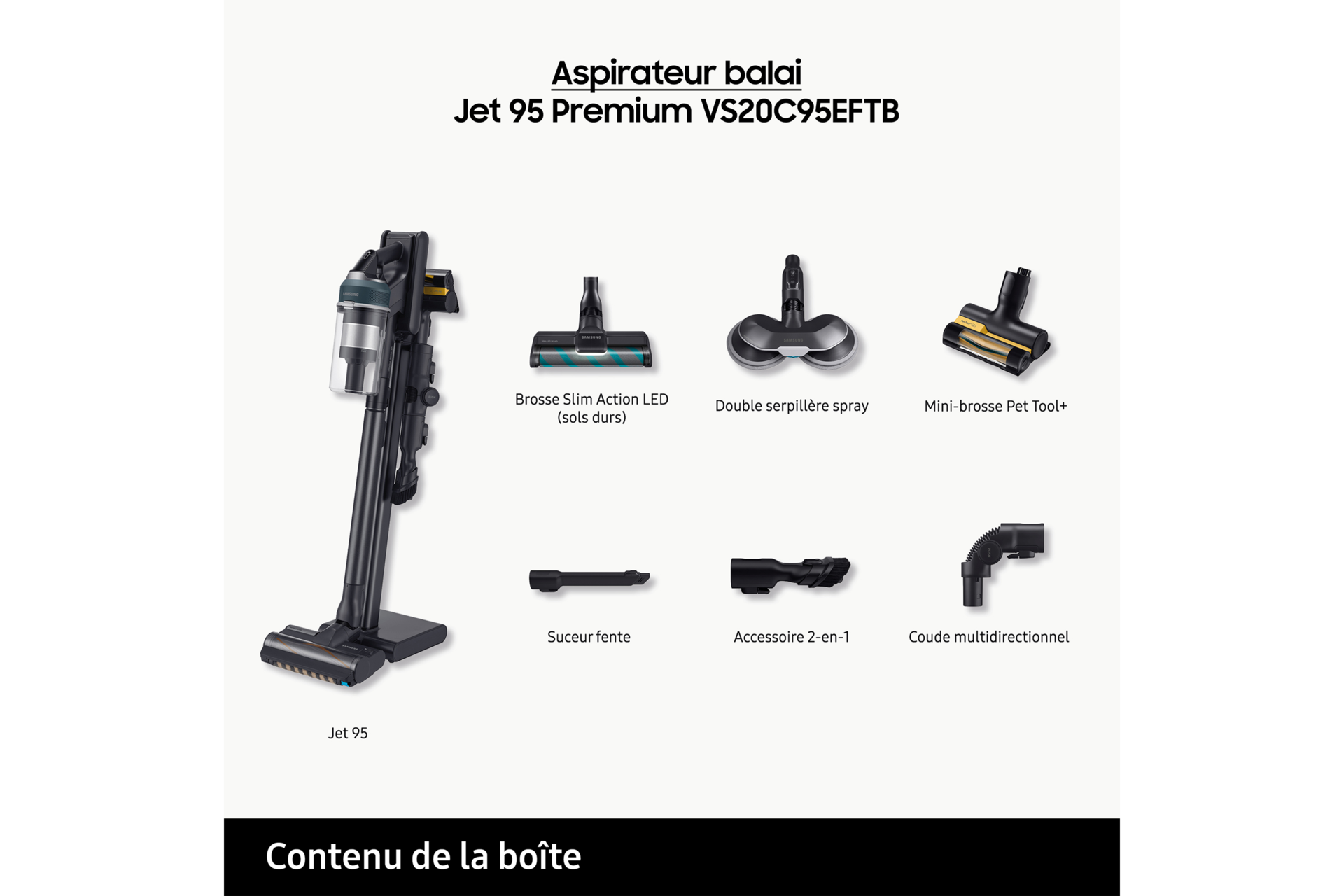 Jet 95 Premium Aspirateur balai 3 brosses Z-station Bleu 210 AW Bleu