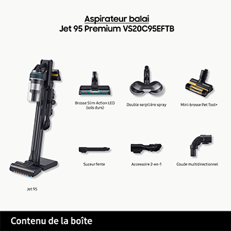 Jet 95 Premium Aspirateur balai 3 brosses Z-station Bleu 210 AW Bleu