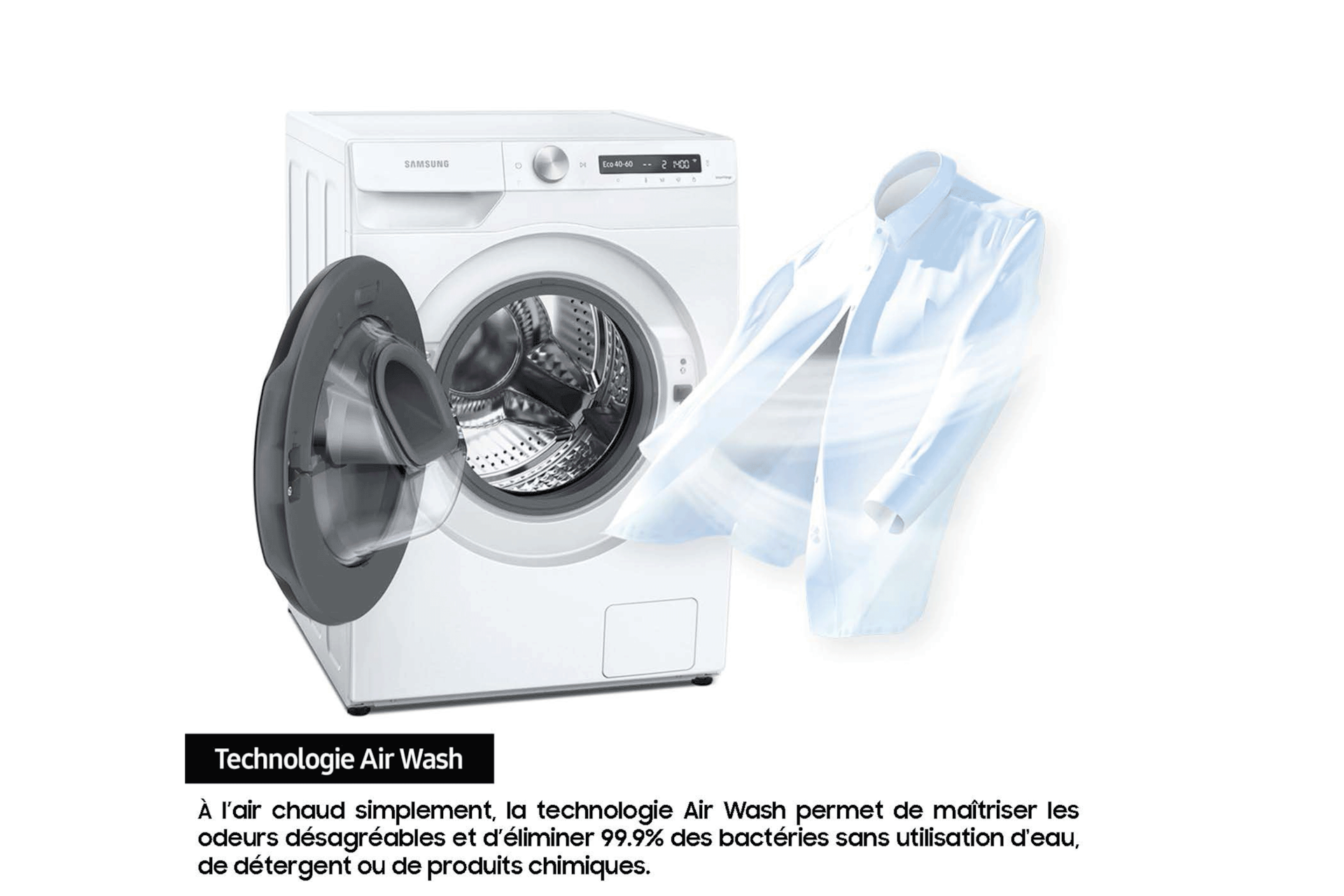 Lave-linge séchant (Combo) AI Ecobubble 8kg + 6kg  Blanc