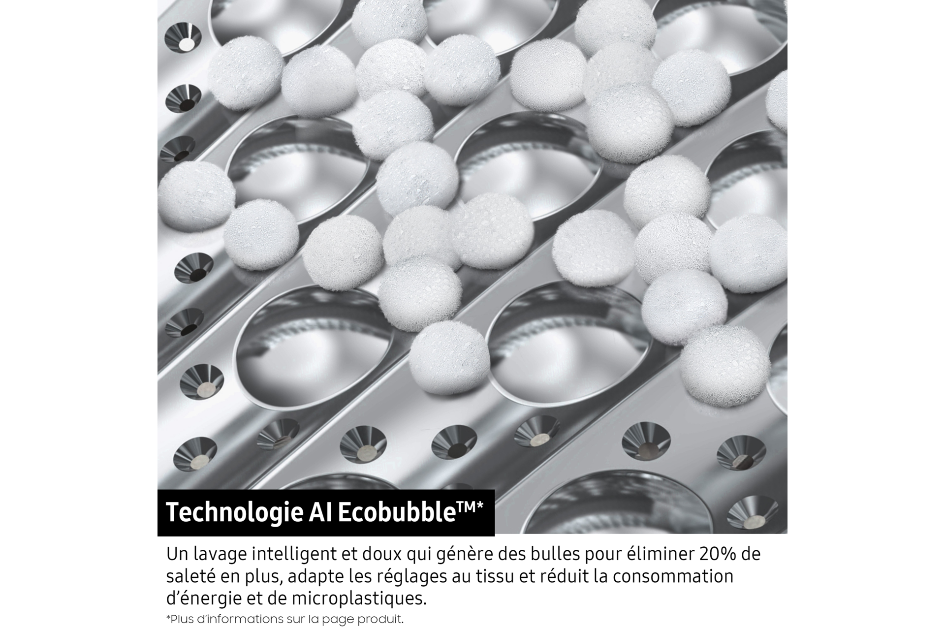 Lave-linge séchant EcoBubble 9 kg + 6 kg Blanc