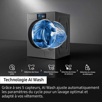 Bespoke AI lave-linge AI Home 9kg Argent foncé