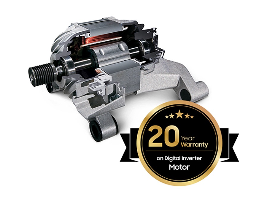 The washer motor has 20 year warranty on digital inverter motor.