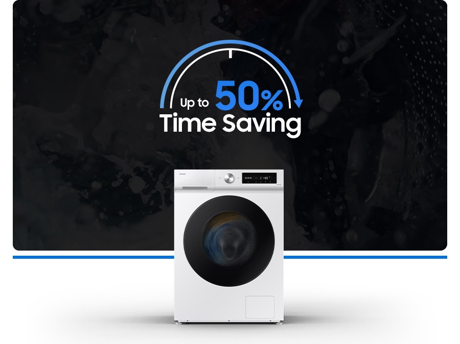 The powerful water is sprayed, bubbles are formed, and clothes are washed.  QuickDrive™ does time saving up to 50%.