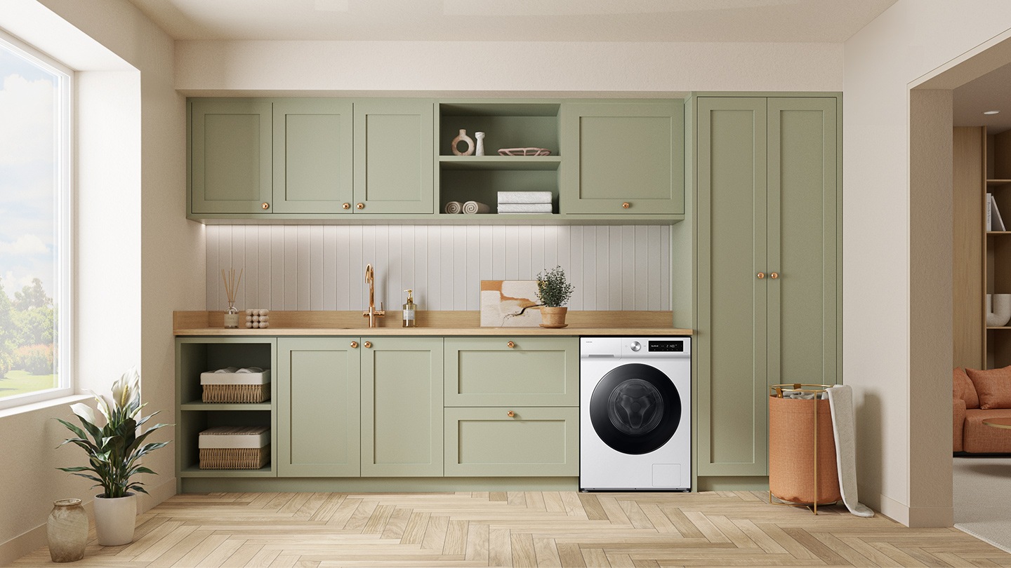 WD7400D is installed in the laundry room.