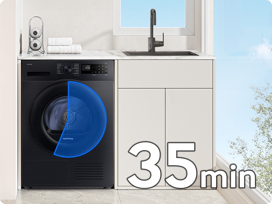 Hızlı Kurutma 35' döngüsü etkinleştirilir ve kısa sürede 35 dakikaya ulaşır.