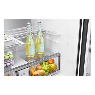 RF9000 T Style French Door Refrigerator with 21.5" Family Hub Slide-In-Shelf Black 