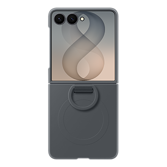 Galaxy Z Flip8 矽膠磁吸保護殼（附指環扣） Front2 Graphite 