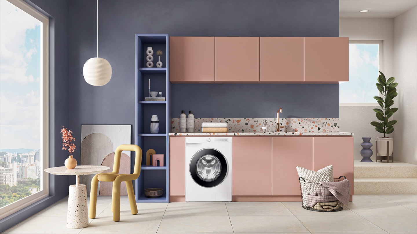 WW6000D is installed with dryer in the laundry room.