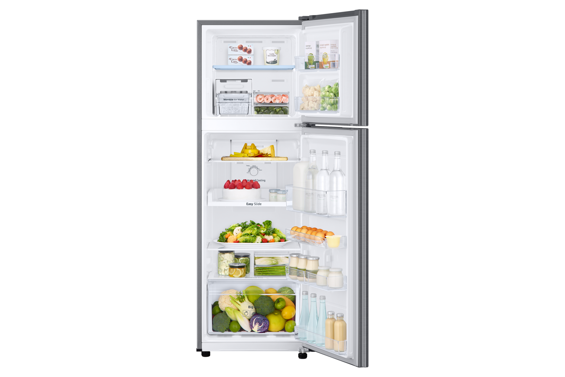 RTF380G Top Mount Freezer RT25F4013S8/SH Front-Open-With-Food Silver 