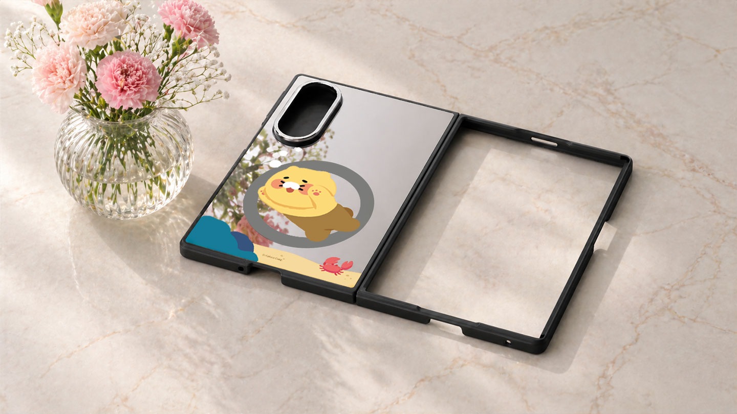 Galaxy Z Fold8 Mirror Magnet Case (Kakao Friends) Brown | Samsung