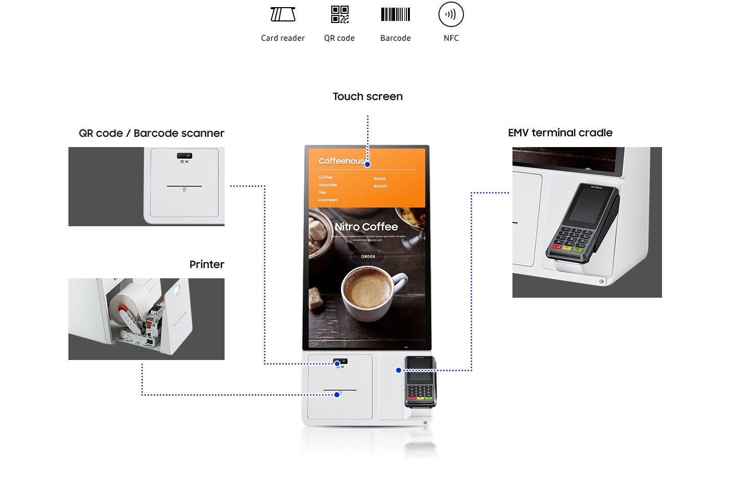 삼성 키오스크 - CY-KM24AP  - Modular functionality to support any payment type