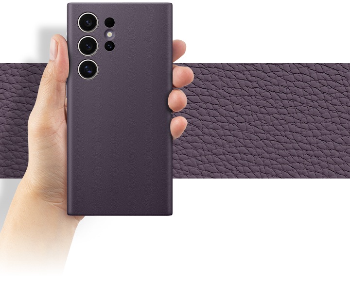 Galaxy S24 Ultra Vegan Leather Case Dark Violet