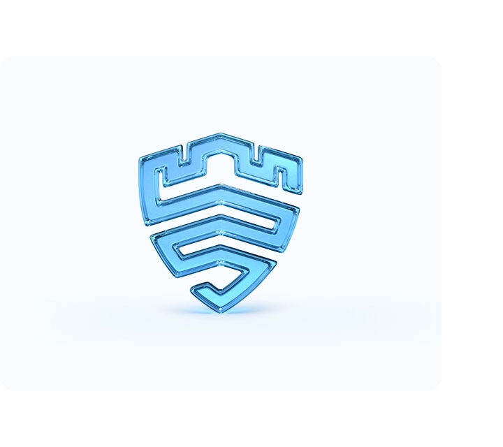Samsung Knox logo standing upright, representing the multilayered security system that protects Galaxy Book6 Pro at the hardware level.