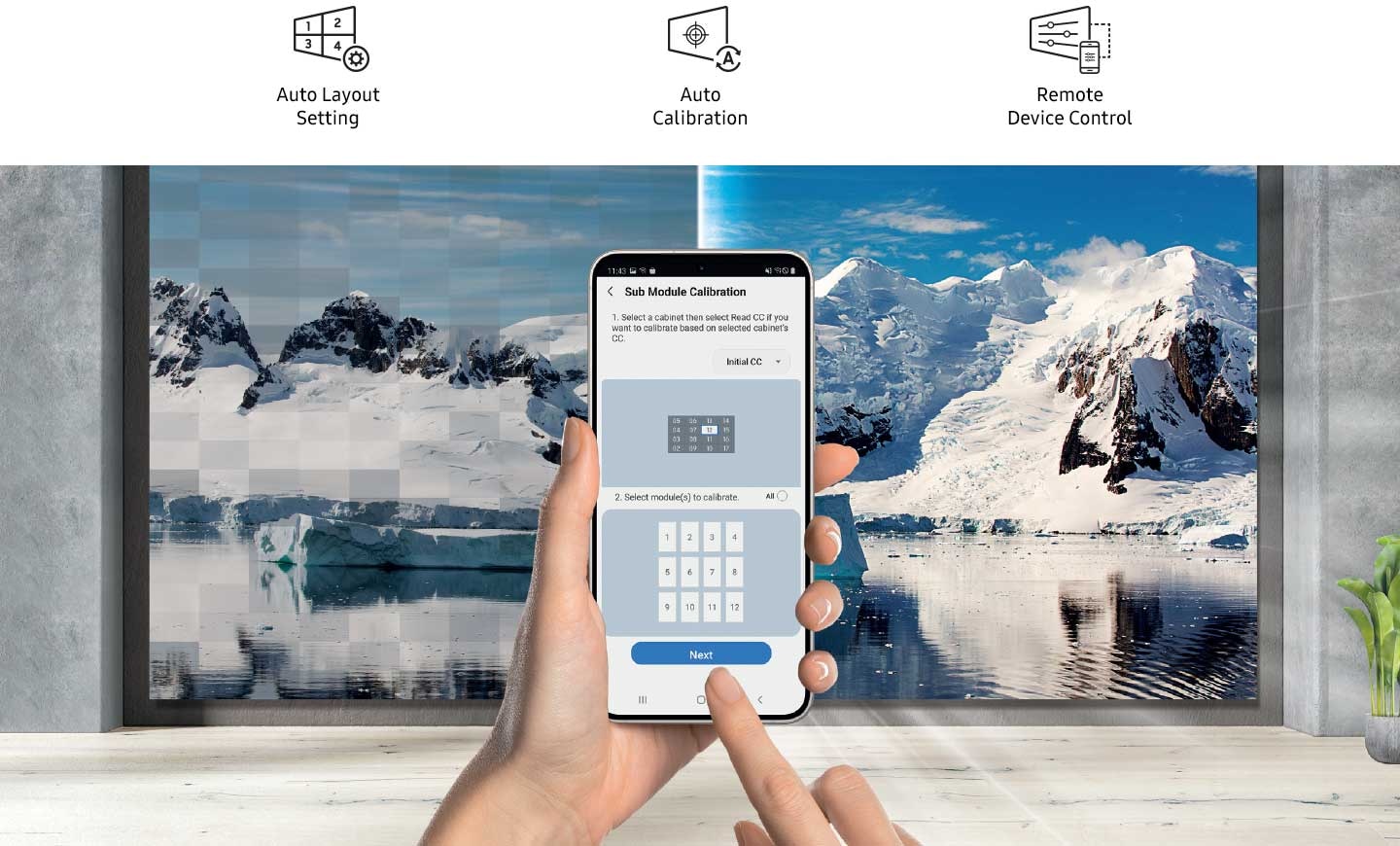 Single-point mobile solution for digital signage setup