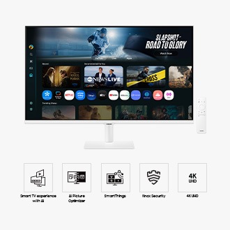 32" Smart Monitor M7 M70F 4K Samsung Vision AI White