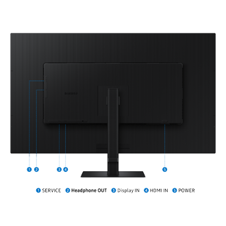37" ViewFinity S7 S70D UHD Monitor LS37D702EACXXK Back Black 