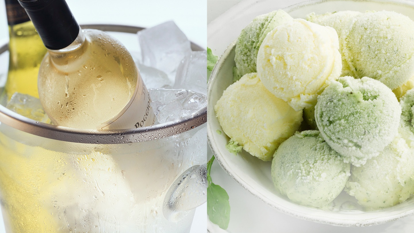 Ima hladnog vina i smrznutog sladoleda.