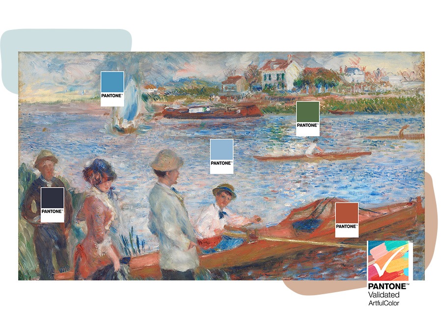 Potpunu autentičnost prikaza boje potvrdila je tvrtka PANTONE. The Frame pruža bogatu šarolikost boja koje biste vidjeli pod svjetlima galerije uz realističan izgled zahvaljujući mat teksturi platna.
