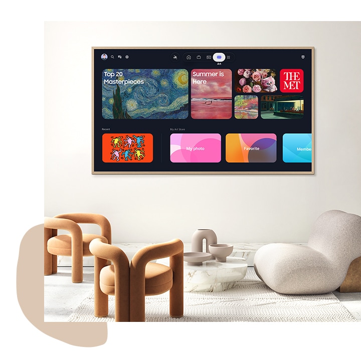 Art Home aplikacija pomaže vam u organizaciji, pretraživanju i upravljanju vašim omiljenim umjetničkim djelima na The Frame televizoru. Možete kreirati popise, grupirati umjetnička djela po temi i mijenjati način na koji se slike prikazuju, što vam omogućuje stvaranje istinski personaliziranog doživljaja umjetnosti.