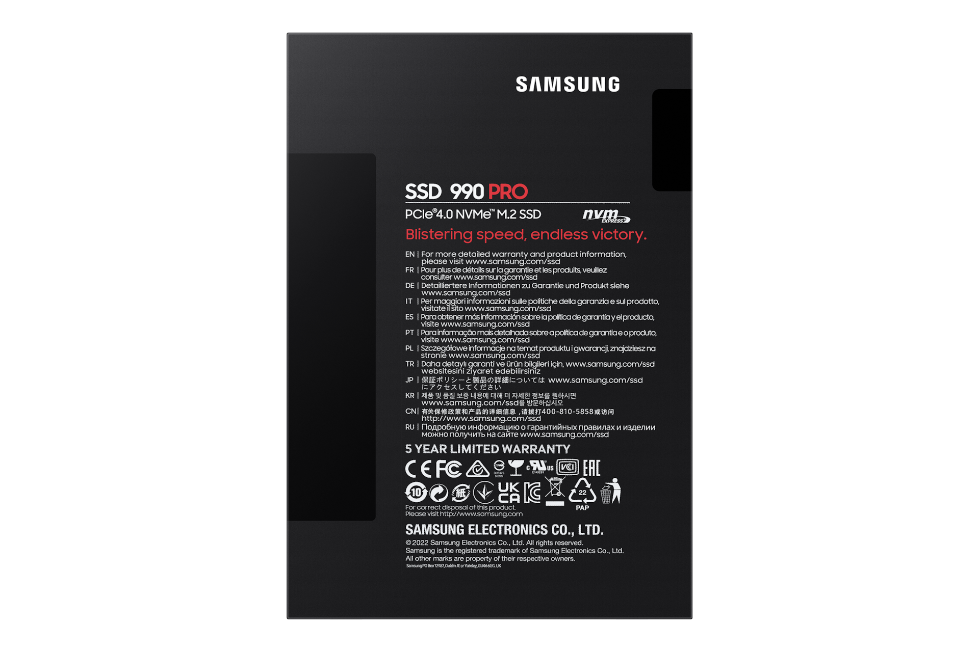 990 PRO PCIe 4.0 M.2 SSD PKG-Back Black 