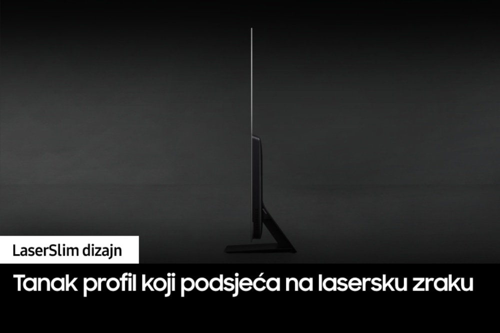 OLED TV prikazan je bočno kako bi se pokazao njegov laserski tanki dizajn.