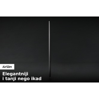 Pogled sa strane na Crystal UHD TV BU8000 pokazuje izvanredno tanak dizajn AirSlim Crystal UHD TV-a 