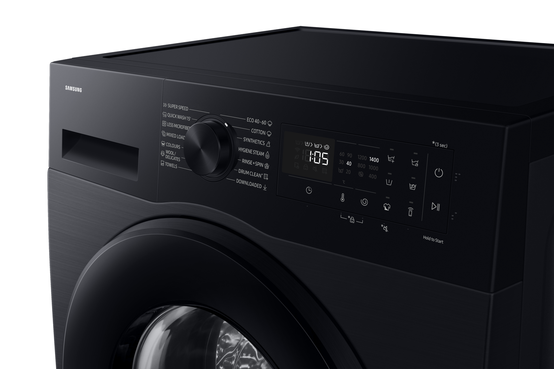 WW5100D Perilica s prednjim punjenjem i energetskom učinkovitosti, sa AI Ecobubble™ tehnologijom Panel-Control Black 