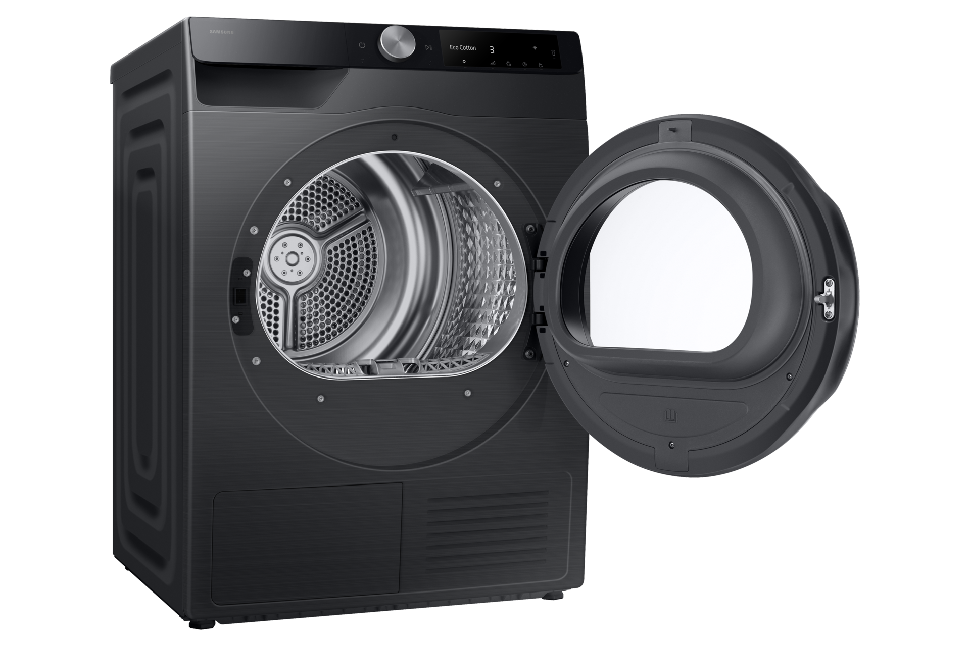 Laundry Dryer with A Energy Efficiency Rating and AI Dry+ L-Perspective-Open Black 