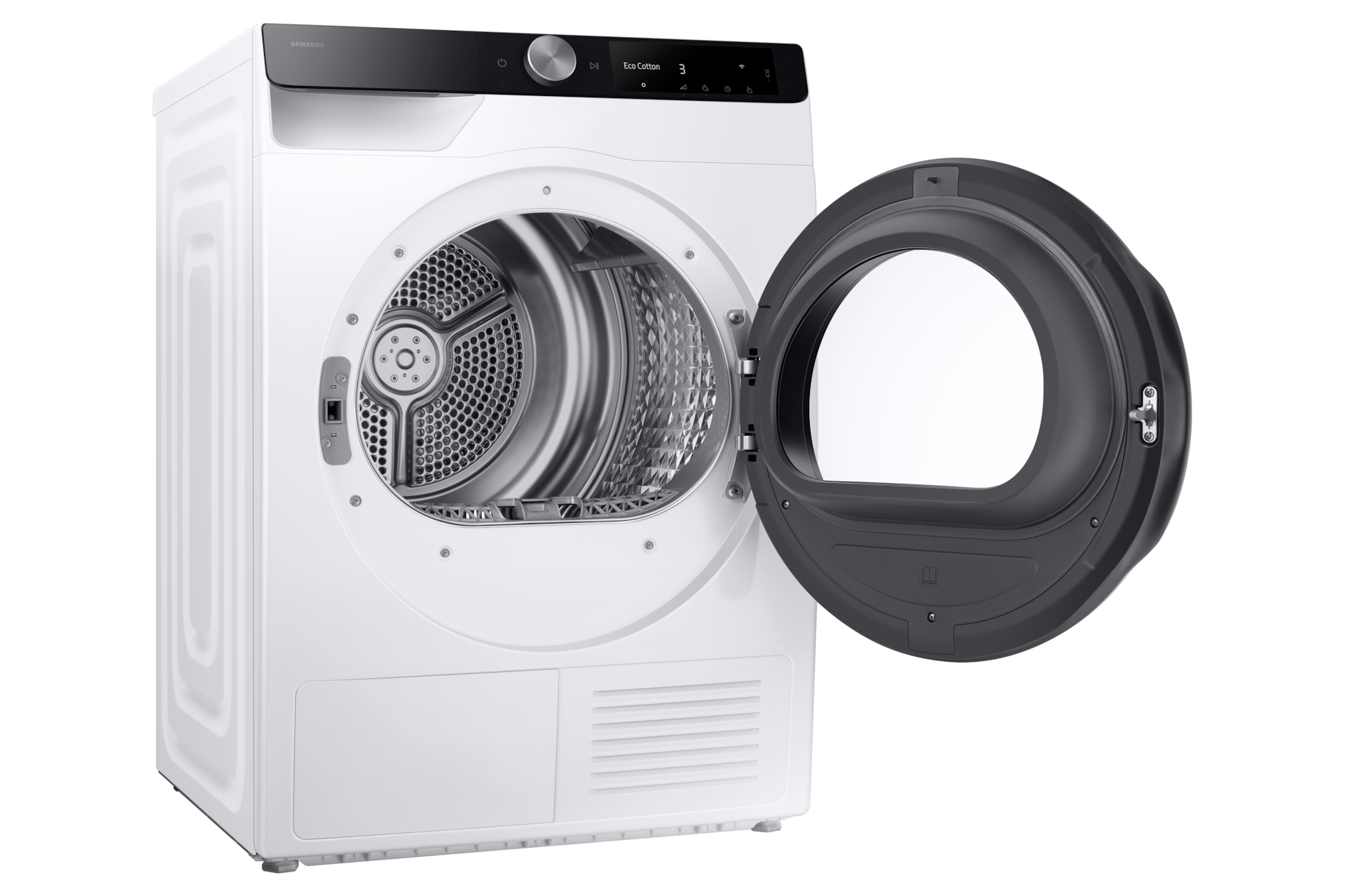 Laundry Dryer with A Energy Efficiency Rating and AI Dry+ L-Perspective-Open White 