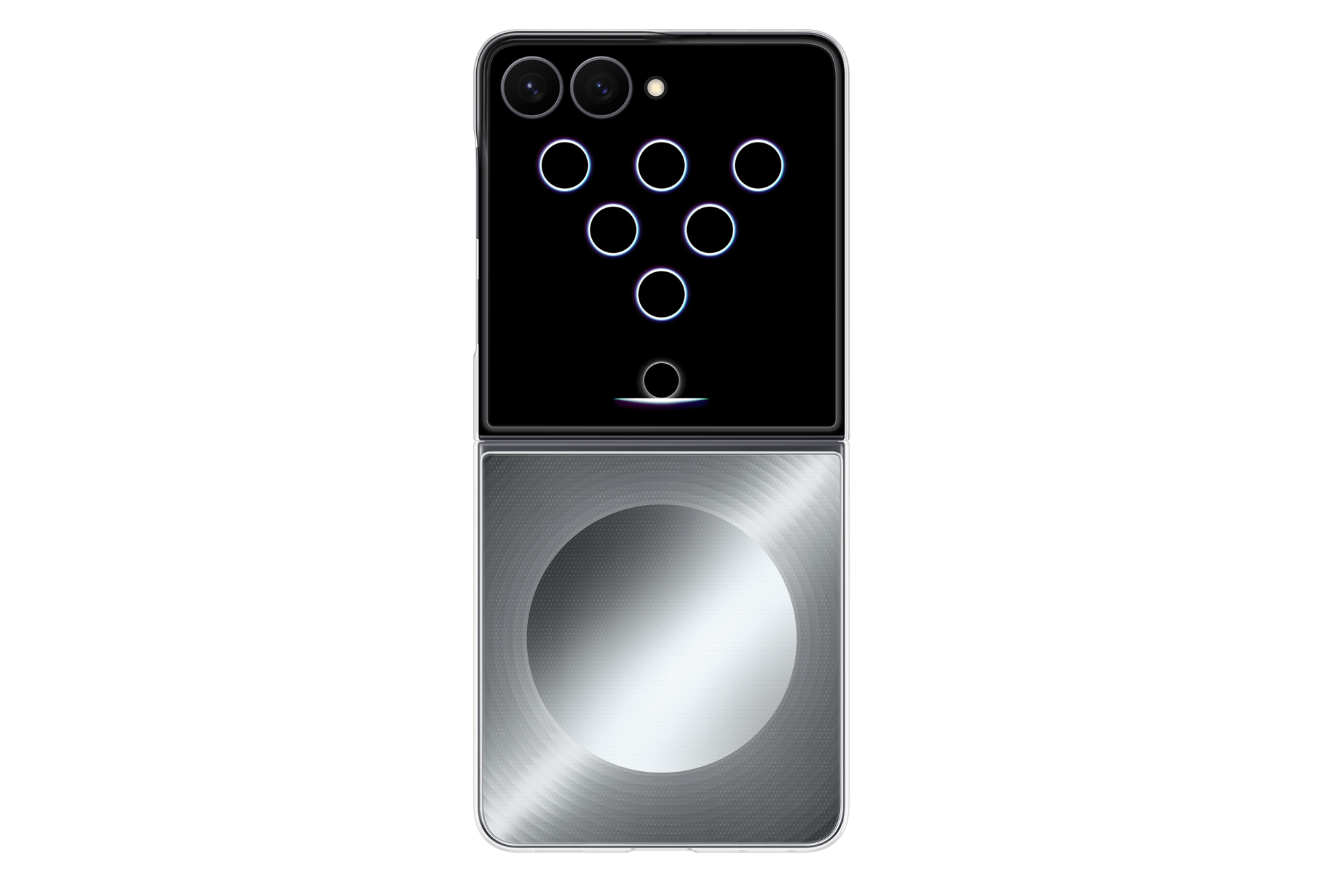 Galaxy Z Flip8 FlipSuit tok Front2 Silver 