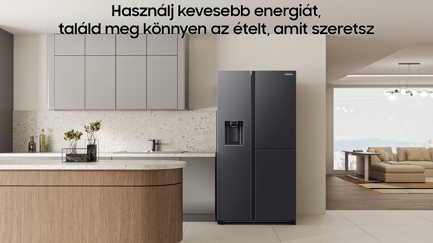 Use less energy, easily find the food you love. The refrigerator is installed in the Kitchen.