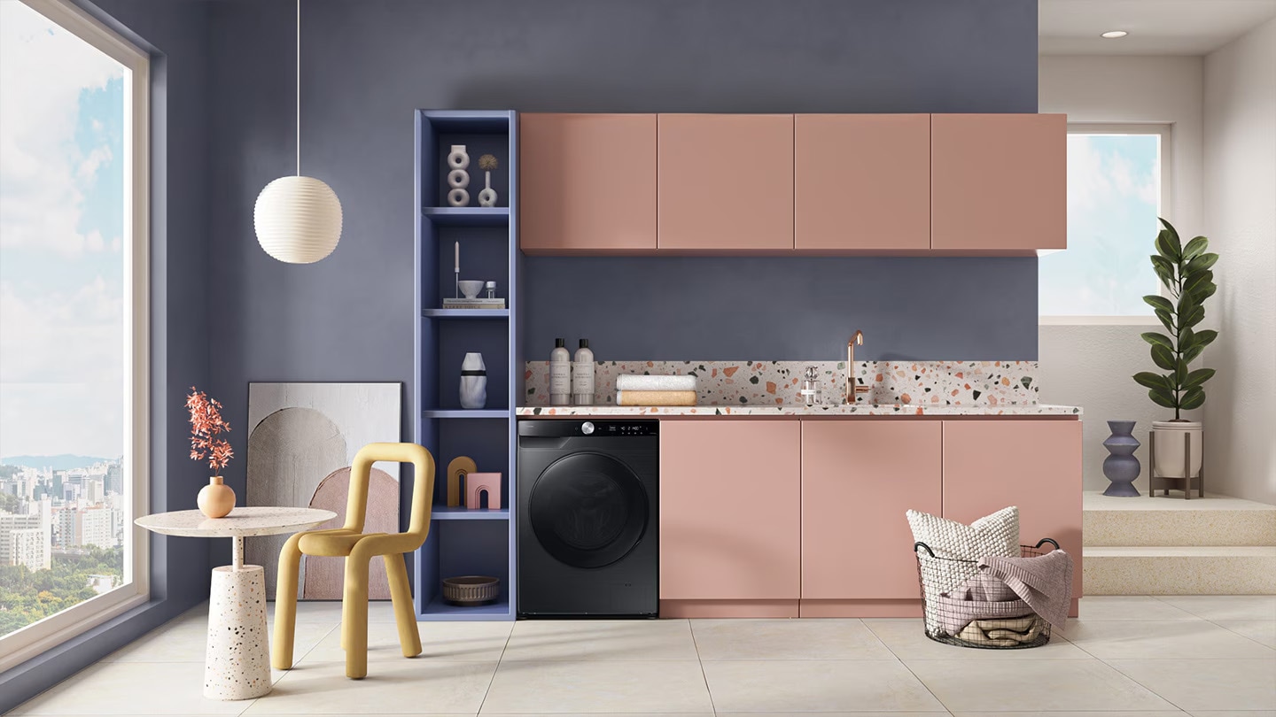 Wash & dry intelligently. WD6400D is installed in the laundry room.