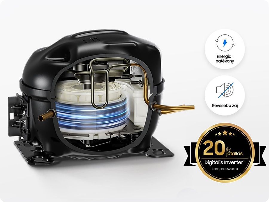 20 év jótállás az AI digitális inverteres kompresszorra