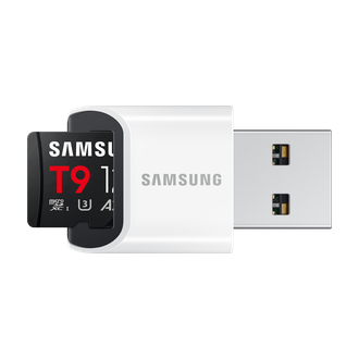 T9 microSD Card microSDXC™ UHS-I Card with Reader Front-Insert-Combination Black 