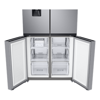 RF4000TM French Door Refrigerators with Non-Plumbing Water Dispenser Front-Open3 Gray 