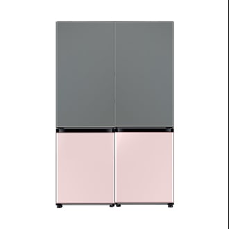 BESPOKE Refrigerator 2 Door Combination with Top Satin Grey Bottom Glam Pink