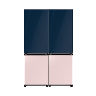 BESPOKE Refrigerator 2 Door Combination with Top Glam Navy Bottom Glam Pink