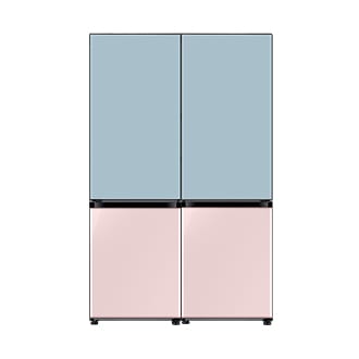 BESPOKE Refrigerator 2 Door Combination with Top Satin Skyblue Bottom Glam Pink