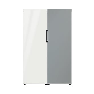 BESPOKE Refrigerator 1 Door Combination with Glam White and Satin Gray