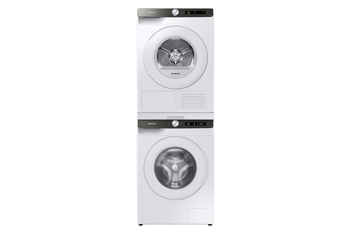 8 kg Washer with Ecobubble and 8 kg dryer with heat pump technology package