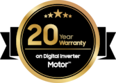 20 Year warranty on Digital Inverter Motor 