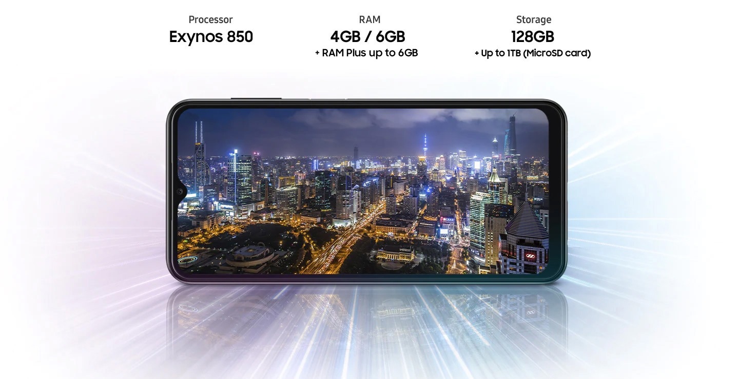 Spek Samsung A13 dengan pilihan RAM 4GB atau 6GB, memiliki memori internal 128GB untuk penyimpanan berbagai media dan berkas. Ketahui keunggulan Samsung Galaxy A13 selengkapnya di website Samsung Indonesia.
