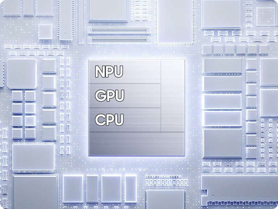 Galaxy S26 FE's customised chip is seen with NPU, GPU, and CPU.