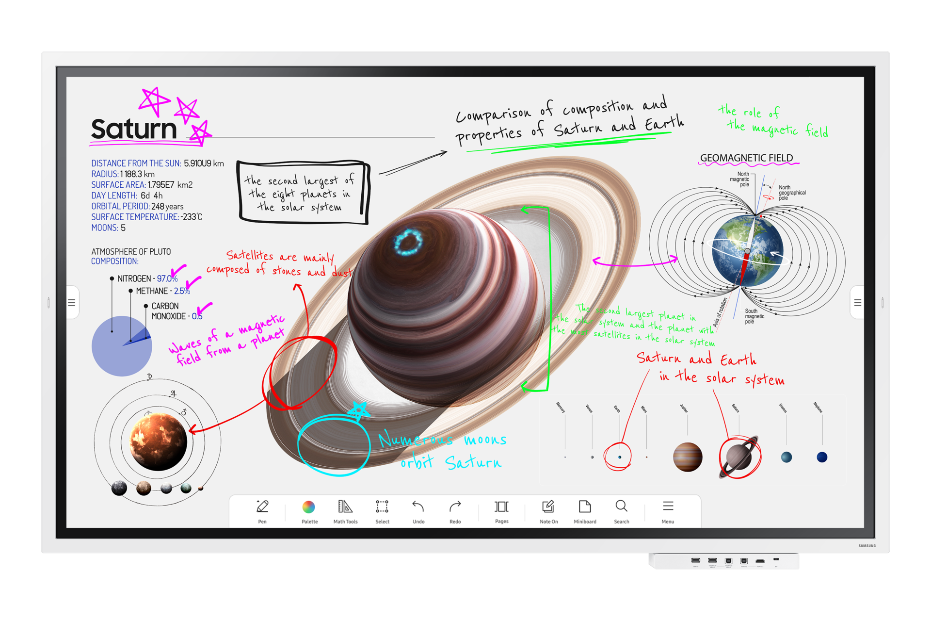 front-with-tray White, 65" Interactive Display WMB